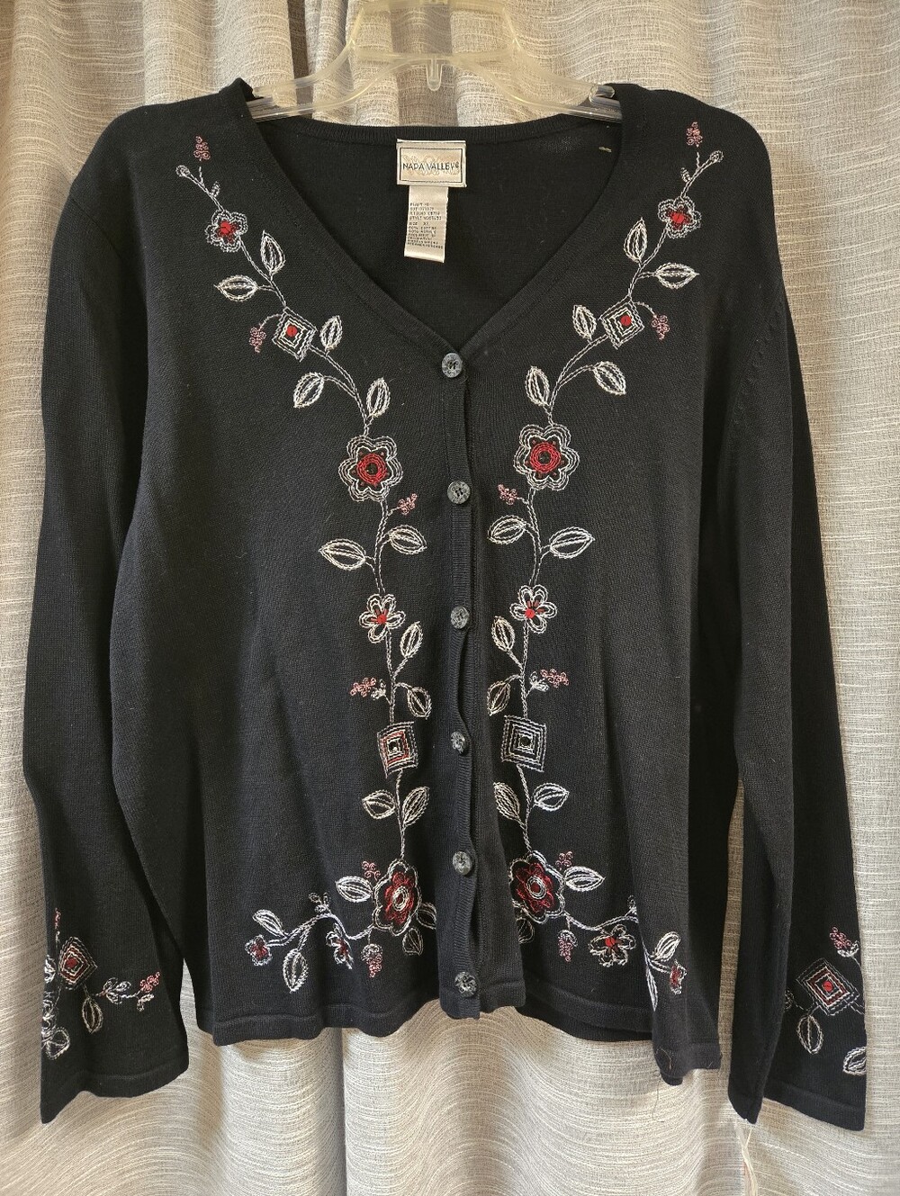 Napa Valley floral embroidered cardigan